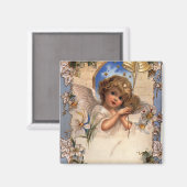 Weihnachten, Viktorianischer Engel mit goldenen Gl Magnet (Vorderseite/Rückseite)