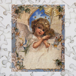 Weihnachten, Viktorianischer Engel mit goldenen Gl Puzzle