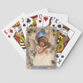 Weihnachten, Viktorianischer Engel mit goldenen Gl Spielkarten (Rückseite)