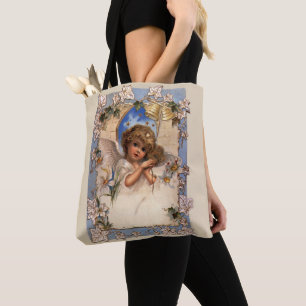 Weihnachten, Viktorianischer Engel mit goldenen Gl Tasche