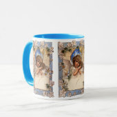 Weihnachten, Viktorianischer Engel mit goldenen Gl Tasse (Vorderseite Links)