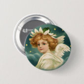 Weihnachten, Viktorianischer Engel mit Goldstern Button (Vorne & Hinten)