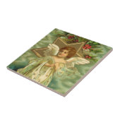 Weihnachten, Viktorianischer Engel mit Goldstern Fliese (Seite)