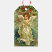 Weihnachten, Viktorianischer Engel mit Goldstern Geschenkanhänger (Vorderseite)