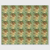 Weihnachten, Viktorianischer Engel mit Goldstern Geschenkpapier (Flach)