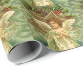 Weihnachten, Viktorianischer Engel mit Goldstern Geschenkpapier (Rolleneckpunkt)