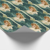 Weihnachten, Viktorianischer Engel mit Goldstern Geschenkpapier (Ecke)