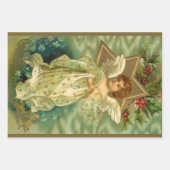 Weihnachten, Viktorianischer Engel mit Goldstern Geschenkpapier Set (Vorderseite 3)