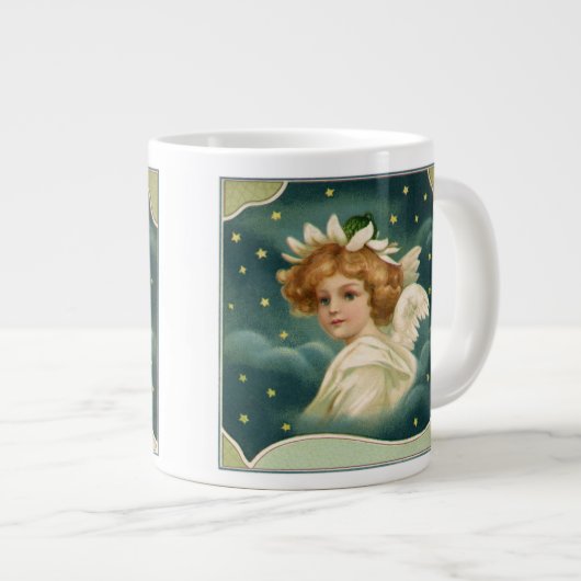 Weihnachten, Viktorianischer Engel mit Goldstern Jumbo-Tasse (Vorderseite Rechts)