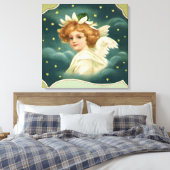 Weihnachten, Viktorianischer Engel mit Goldstern Leinwanddruck (Insitu (Schlafzimmer))