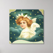 Weihnachten, Viktorianischer Engel mit Goldstern Leinwanddruck (Vorderseite)