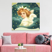Weihnachten, Viktorianischer Engel mit Goldstern Leinwanddruck (Insitu (Wohnzimmer))