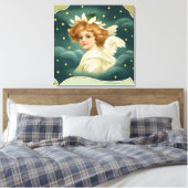 Weihnachten, Viktorianischer Engel mit Goldstern Leinwanddruck (Insitu (Schlafzimmer))
