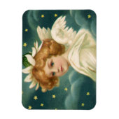 Weihnachten, Viktorianischer Engel mit Goldstern Magnet (Vertikal)