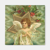 Weihnachten, Viktorianischer Engel mit Goldstern Magnet (Vorne)