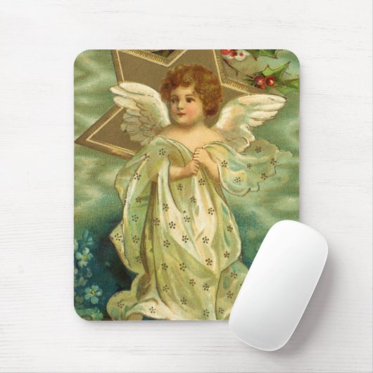 Weihnachten, Viktorianischer Engel mit Goldstern Mousepad (Mit Mouse)