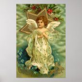 Weihnachten, Viktorianischer Engel mit Goldstern Poster (Vorne)