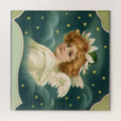 Weihnachten, Viktorianischer Engel mit Goldstern Puzzle (Horizontal)