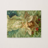 Weihnachten, Viktorianischer Engel mit Goldstern Puzzle (Horizontal)