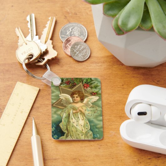 Weihnachten, Viktorianischer Engel mit Goldstern Schlüsselanhänger (Schreibtisch)