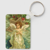 Weihnachten, Viktorianischer Engel mit Goldstern Schlüsselanhänger (Rückseite)