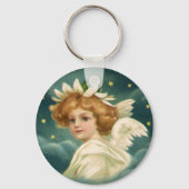 Weihnachten, Viktorianischer Engel mit Goldstern Schlüsselanhänger (Vorderseite)