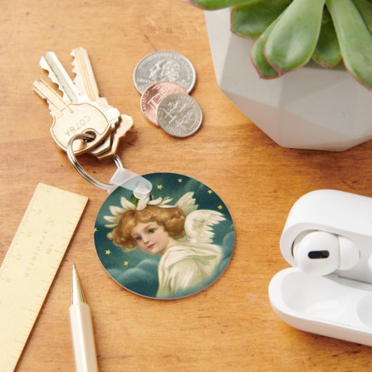 Weihnachten, Viktorianischer Engel mit Goldstern Schlüsselanhänger (Schreibtisch)