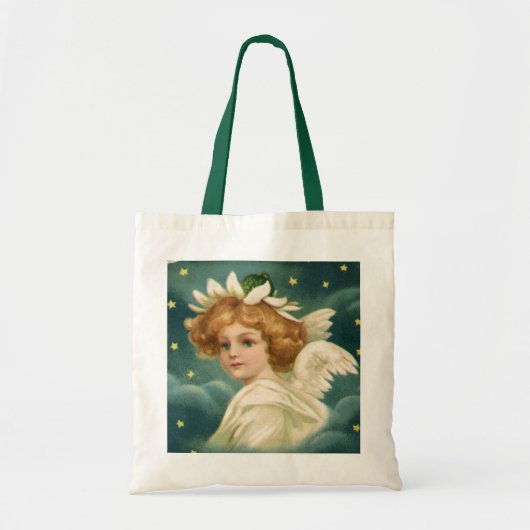 Weihnachten, Viktorianischer Engel mit Goldstern Tragetasche (Vorne)