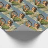 Weihnachten, Viktorianischer Engel mit Musikharte Geschenkpapier (Ecke)