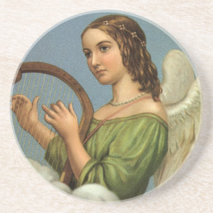 Weihnachten, Viktorianischer Engel mit Musikharte Getränkeuntersetzer