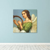 Weihnachten, Viktorianischer Engel mit Musikharte Leinwanddruck (Insitu (Holzboden))