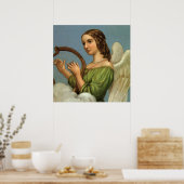 Weihnachten, Viktorianischer Engel mit Musikharte Poster (Küche)