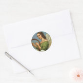 Weihnachten, Viktorianischer Engel mit Musikharte Runder Aufkleber (Umschlag)