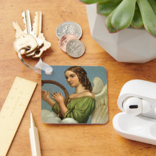 Weihnachten, Viktorianischer Engel mit Musikharte Schlüsselanhänger