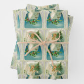 Weihnachten Viktorianischer Engel und Baumblau Geschenkpapier Set (Beispiel)