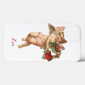 Weihnachten, Viktorianischer Engel und Blumenreath Case-Mate iPhone Hülle (Rückseite (Horizontal))