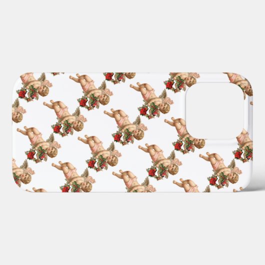 Weihnachten, Viktorianischer Engel und Blumenreath Case-Mate iPhone Hülle (Rückseite (Horizontal))