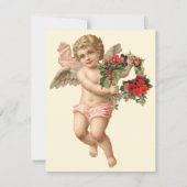 Weihnachten, Viktorianischer Engel und Blumenreath Einladung (Vorderseite)