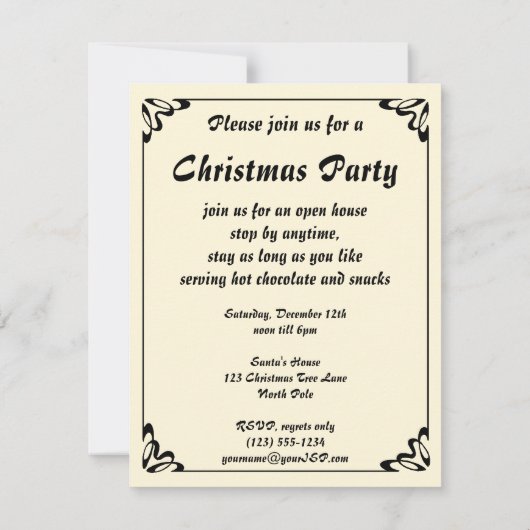 Weihnachten, Viktorianischer Engel und Blumenreath Einladung (Rückseite)