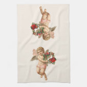 Weihnachten, Viktorianischer Engel und Blumenreath Geschirrtuch (Vertikal)
