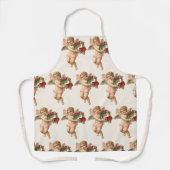 Weihnachten, Viktorianischer Engel und Blumenreath Schürze (Vorderseite)