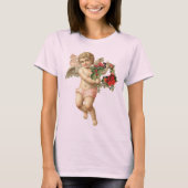 Weihnachten, Viktorianischer Engel und Blumenreath T-Shirt (Vorderseite)