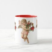 Weihnachten, Viktorianischer Engel und Blumenreath Tasse (Zentrum)