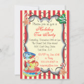 Weihnachten Viktorianischer Tee Party Einladung (Vorderseite)