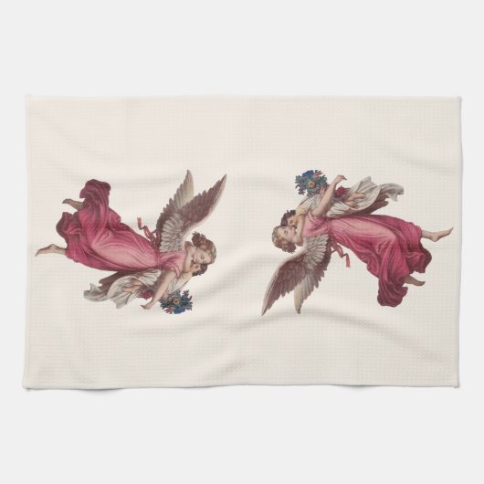 Weihnachten, Viktorianischer Wächter Angel Geschirrtuch (Horizontal)