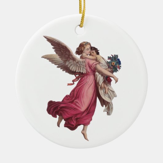 Weihnachten, Viktorianischer Wächter Angel Keramikornament (Vorne)
