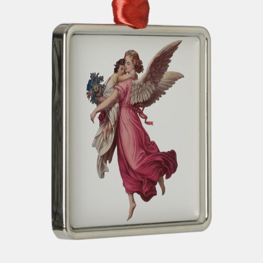 Weihnachten, Viktorianischer Wächter Angel Silbernes Ornament (Rechts)