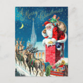 Weihnachten Viktorianischer Weihnachtsmann am Kami (Vorderseite)