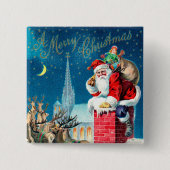 Weihnachten Viktorianischer Weihnachtsmann am Kami Button (Vorderseite)