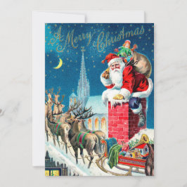 Weihnachten Viktorianischer Weihnachtsmann am Kami Einladung